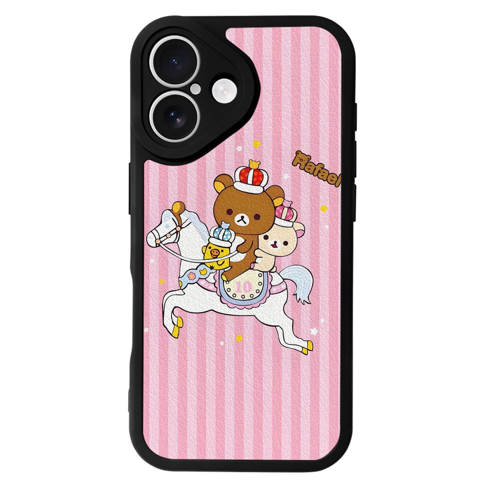 （画像用） リラックマ リラックマ キイロイトリ Rilakkuma Korilakkuma Kiiroitori 【iPhone 16シリーズ対応】シリコンスマホケース（レザー調） 材質：シリコン